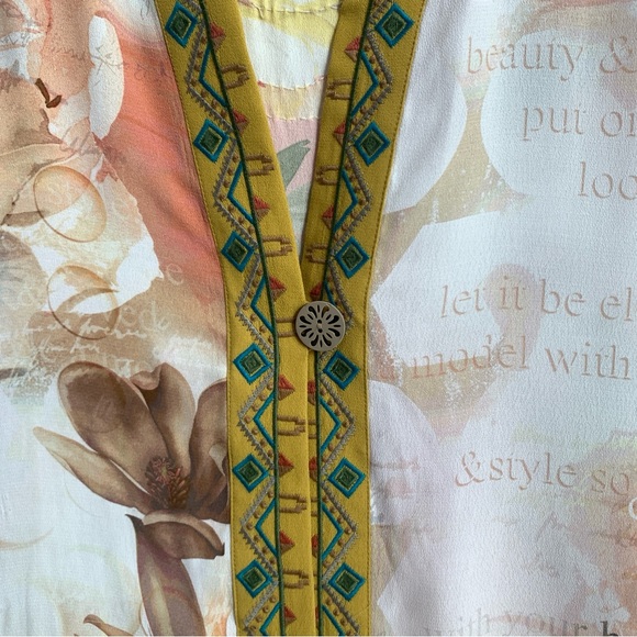 John Mark Women’s Floral Embroidered Boho Sequins Kimono Cardigan Size 1X NWT - Picture 6 of 15